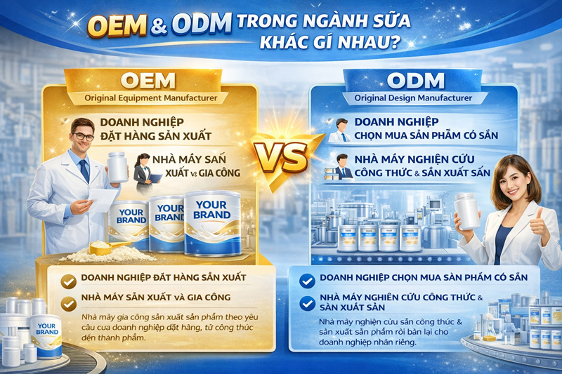 OEM và ODM trong ngành sữa khác gì nhau